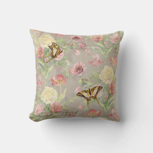 Almofada Les Fleurs Peony Rosa Tulip Iris Floral Flowers