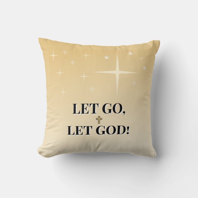 Almofada Let Go Let God Inspirational (Frente)