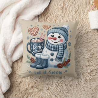 Almofada Let it Snow Snowman Throw Pillow