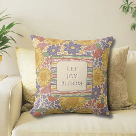 Almofada Let Joy Bloom Reversible Throw Pillow