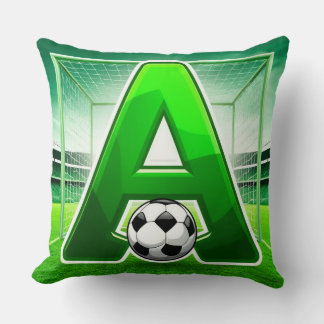 Almofada ⚽ Letra A Verde Logo de Futebol Estádio Gol Esport