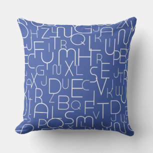 Almofada Letra alfabética azul Travesseiro decorativo anima