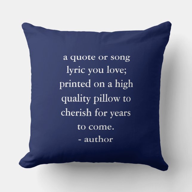Almofada Letra de Música de Cotação Personalizada (Frente)