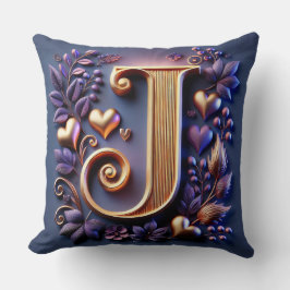 Almofada Letra Dourada Elegante J