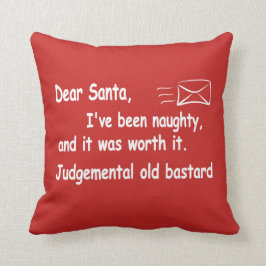 Almofada letra engraçada do Natal ao papai noel eu fui