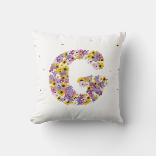 Almofada Letra floral g (Frente)