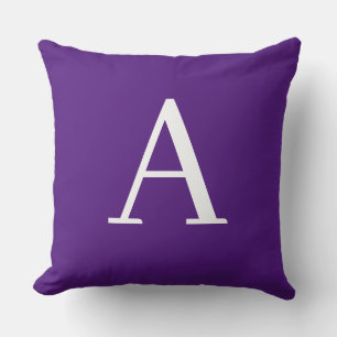Almofada Letra inicial Monograma Estilo moderno roxo e azul