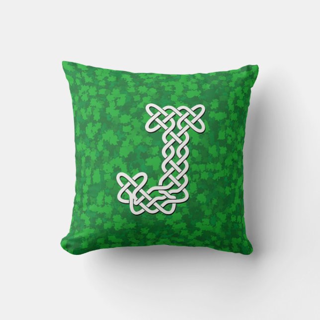 Almofada Letra J Celtic Knot Alphabet (Frente)