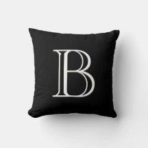 Letra Monograma Inicial Elegante Preto e Branco