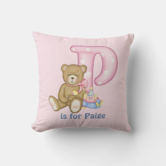 Almofada Letra Urso Teddy P Travesseiro Monograma