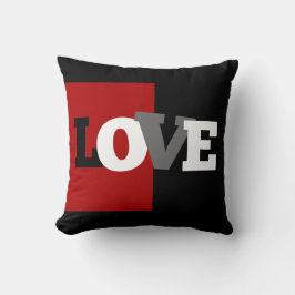 Almofada letras LOVE (preto, branco, cinza, fogo)