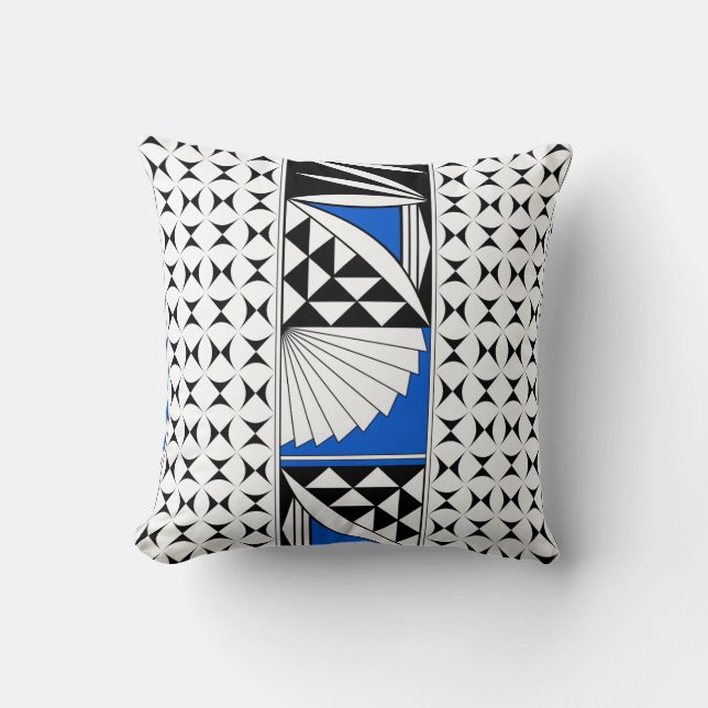 Almofada Levantamento nativo do sudoeste em azul (Frente)