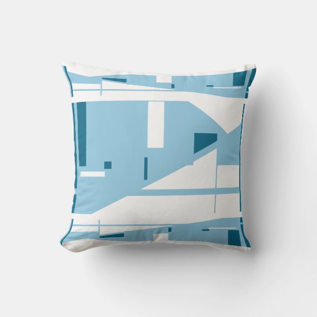 Almofada Leve Azul Branco Clássico Mediterrâneo Olhar Motif (Frente)