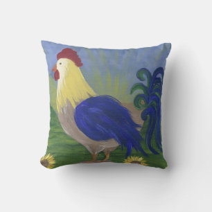 Almofada lg.Rooster travesseiro do nascer do Sol vermelho p