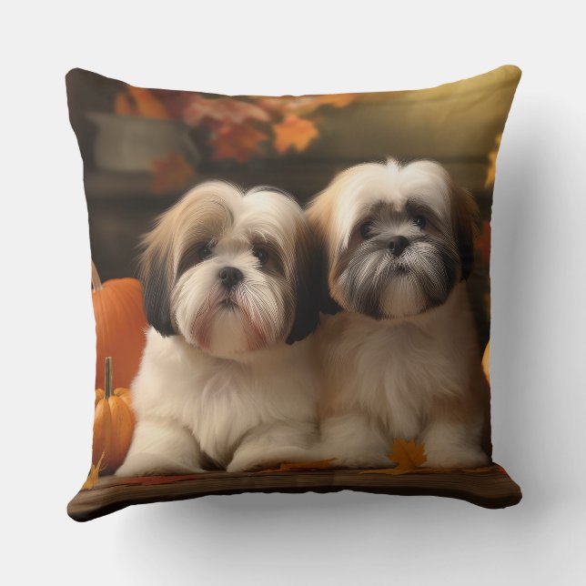 Almofada Lhasa Apso Puppy Autumn Delight Pumpkin (Verso)