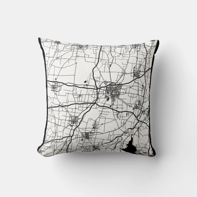 Almofada Liaocheng China City Map (Frente)