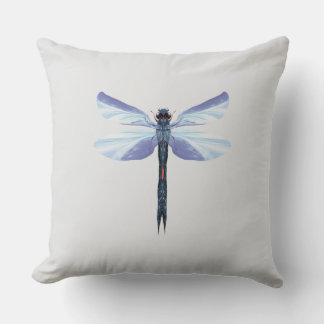 Almofada Libélula Celestial – Arte de Inseto Azul Surrealis