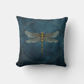 Almofada Libélula Mística Celestial Azul Vintage