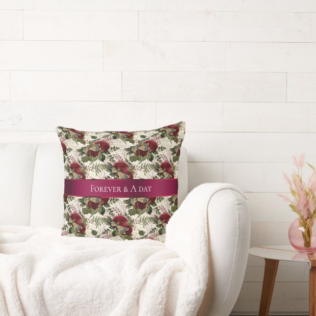 Almofada Libélulas e Rosas de Creme (Sofá)