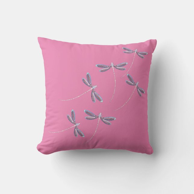Almofada Libélulas em voo travesseiro decorativo (Frente)