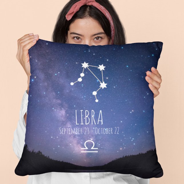 Almofada Libra | Constelação Zodiac Personalizada (Criador carregado)