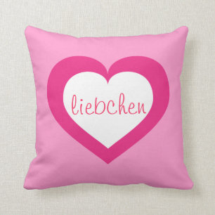 Almofada Liebchen, coração branco e rosa quente
