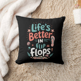 Almofada Life is Better in Flip-Flops – Fun Tropical Beach