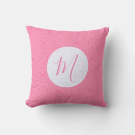 Almofada Light Pink Squiggly Squares Personalize Initial 