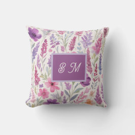Almofada Lila-rosa-romântica Pastel Botânica Primavera Mead