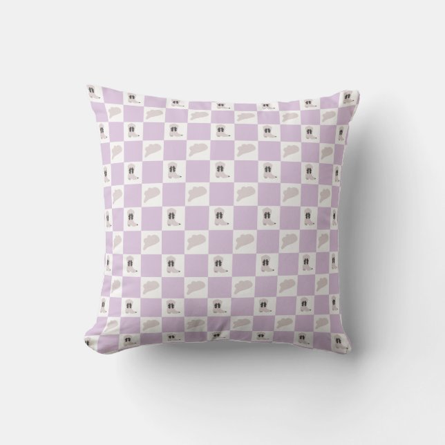 Almofada Lilac Checkered Cowgirl Rodeo Patterno (Frente)