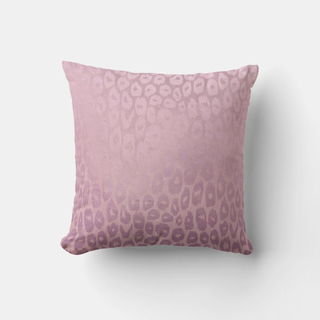 Almofada Lilac Rode Golg Glitter Textura de Leopardo (Frente)