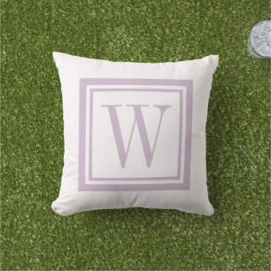 Almofada Lilac Roxo e Branco Clássico Monograma