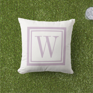 Almofada Lilac Roxo e Branco Clássico Monograma