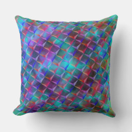 Almofada Lilás azulado e triângulos 3D ou cor-de-rosa