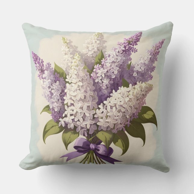 Almofada Lilas de primavera lindas (Frente)