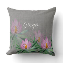 Lilás Rosa Lótus Arte Aquarela Monogramada