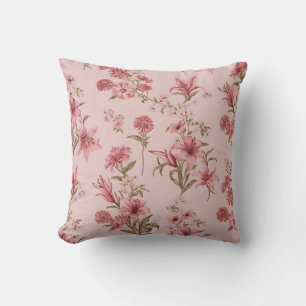 Almofada Lilases Florais Rosa Antigo Cottagecore