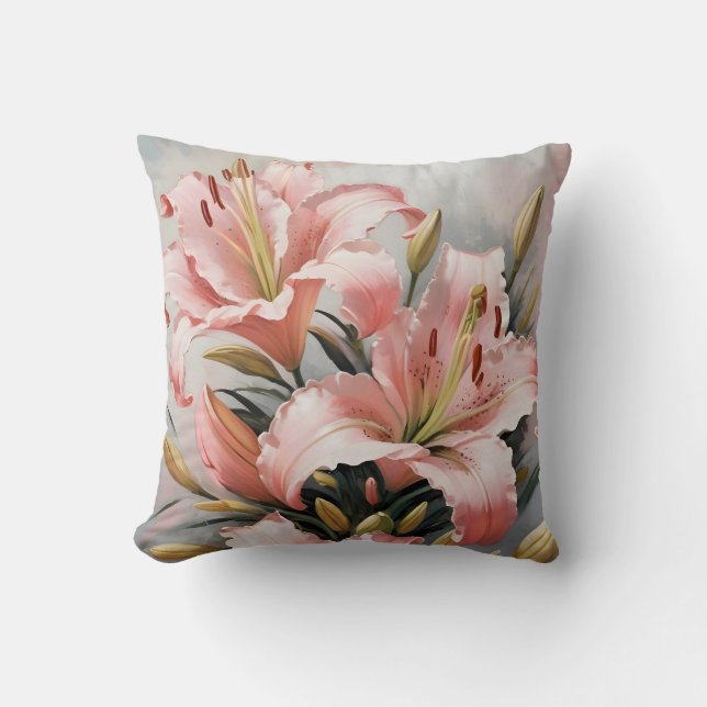 Almofada Lilases rosa vintage (Frente)