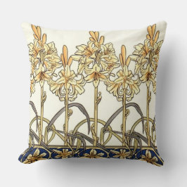 Almofada Lily Border por Alphonse Mucha