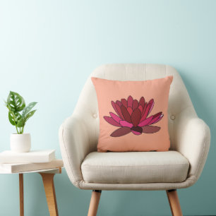 Almofada Lily de Água Rosa Vermelha