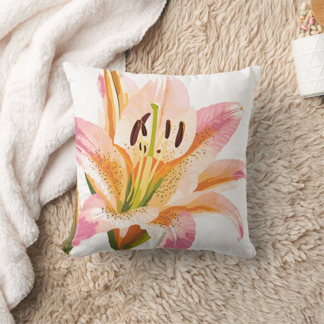 Almofada Lily Pink Flower | Belo Pintura (Cobertor)