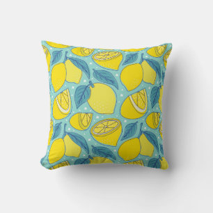 Almofada Limão de vindima, limão de frutas tropicais fres