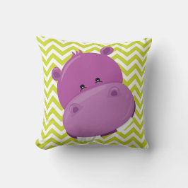 Almofada Limão e Travesseiro Hippo Roxo da Chevron Branco