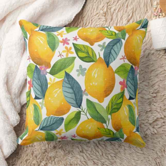 Almofada limão em padrão amarelo (Cobertor)