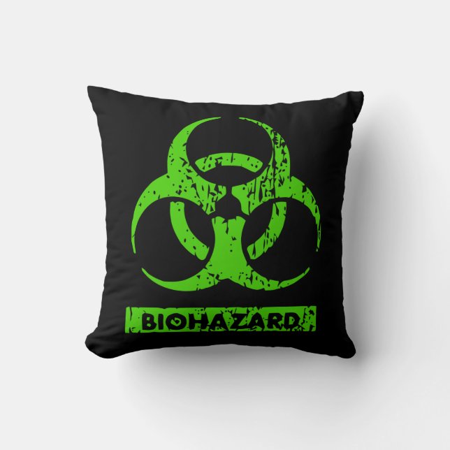Almofada Limão Neon Green BioHazard Chemicals Graphic (Frente)