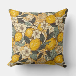 Almofada Limões de Verão e Flores Brancas