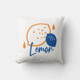 Almofada Limon Line Art minimalista - Fruta moderna de citr