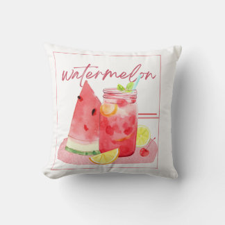 Almofada Limonada de Melancia Arte em Aquarela