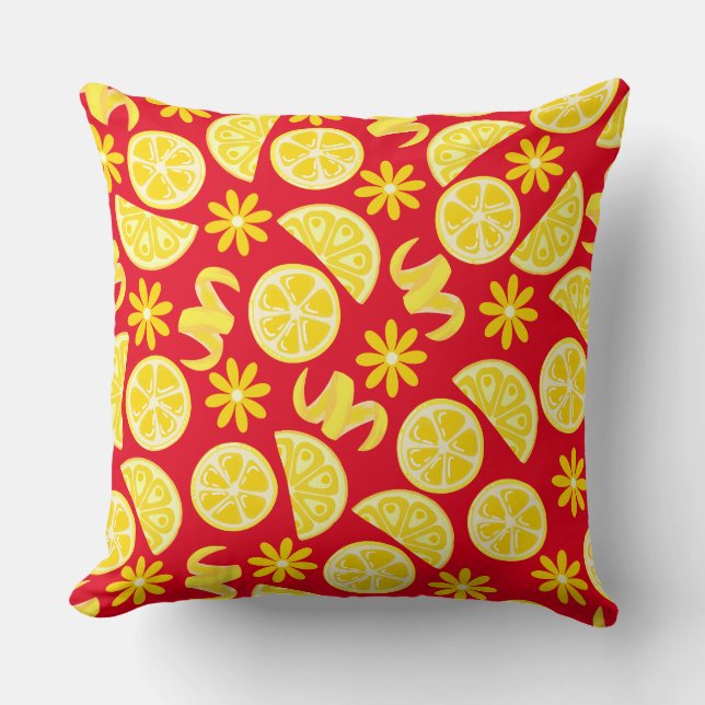 Almofada limonada limonada de Verão chef de cozinha amarelo (Frente)