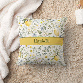 Almofada Limonete Flor Silvestre Nome Personalizado País Fr